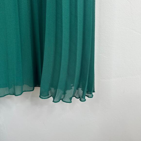 ASOS Forest Green Twist Front Pleated Cami Midi Dress - Picture 4 of 11